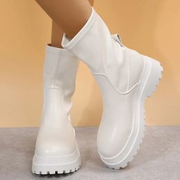 Boots Autumn Bottines Fashion White Slip-on Casual Comfortable Non-slip Ankle Women's Short for Women 231009