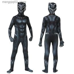 Theme Costume Anime Superhero Black Kids Panther Men Boys Adult Jumpsuits Children Panther Cosplay Halloween Come Bodysuits Dress Up New Q231010