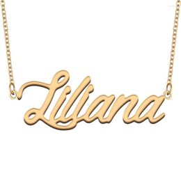 Pendant Necklaces Liliana Name Necklace For Women Stainless Steel Jewelry Gold Color Nameplate Collares Para Mujer Letters Choker