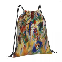 Shopping Bags Painting Print Multifunctional Outdoor Drawstring Pockets Can Be Used To Mount Water Glasses Which Is Convenient And Practical