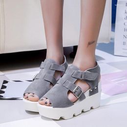 s Sandals 2024 Women Wedge Heel Black White Casual Footwear Open Toe Platform Girls High Heels Summer Women's Shoes Wedges Sandal Caual Girl ' Shoe