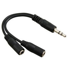 Audio Splitter Cable Jack Plug Male To 2 Female Earphone Extension Cables Headphone Convert For Samsung mp3 tablet pc ZZ