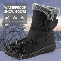 Boots Winter Shoes Women Keep Warm Snow Boots Waterproof Non-Slip Cotton Padded Shoes Woman Platform Thicken Plush Ankle Boots 231009