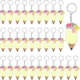 Keychains 120 Pcs Acrylic Pencil With Key Rings Chain Kit For Craft Bulk Keychain A