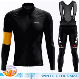 Cycling Jersey Sets HUUB Pants Man Clothes 2024 Mens Mtb Winter Thermal Fleece Set Sports Clothing Complete Uniform Bike Bib Blouse 231009