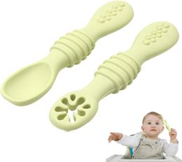 Cups Dishes Utensils Baby Feeding Spoon Silicone Baby Spoons for Toddler Utensils First Stage Baby Training Spoon Set Infant-Led Weaning Utensils 231006