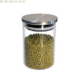 250Ml Clear Glass Kitchen Food Storage Canister Set/ Cookie Jar/Container/ Bathroom Jar with Metal Airtight Lid 400ml