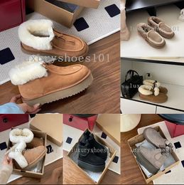 Botas de desenhista Mulheres Botas Austrália Quente Furry Slides Mulheres Moda Mini Meia Bota Plataforma de Inverno Austrália Tazz Chinelos Lã Sapatilhas de Algodão Tamanho 35-40