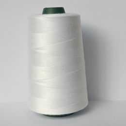 Bleached white polyester clothing sewing thread lock edge thread