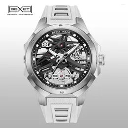 Wristwatches BEXEI Automatic Movement Mechanical Men's Watch Luminous Skeleton Synthetic Sapphire Waterproof Business Wrist S 9121