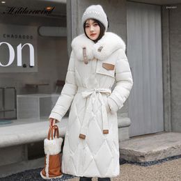 Women's Trench Coats Winter Jackets Women Long Parkas Big Fur Collar Thick Warm Fashion Slim Female Jacket Snow Coat Outwear