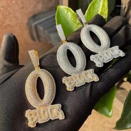 Chains 2023 Punk Styles Iced Out Letter Charm O Block Pendant Necklace Bling Cubic Zirconia Hip Hop Men Boy Rope Chain Jewellery