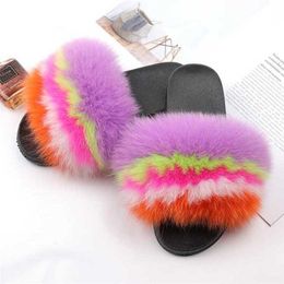 Hip Sandals New Arrival Women Luxury Magical Fur Slippers Girl Fluffy Plush Warm Home Slides Ladies Comfortable Shoes Drop Shipping 230417