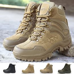 Boots Mens Military Tactical Boot Tactical Men's Shoes Combat Ankle Boots High Quality Hunting Trekking Camping Shoes Man Safety Shoes 231009