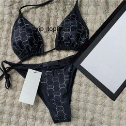 designer luxury Women Ladies Bikini Set Full Letter Printed Cross Strap Beachwear Summer Beach Swimming Wear Confidante Halter Swimsuit