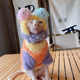 Cat Costumes Winter Soft Fleece Pets Sphinx Sweater Warm Hoodies For Hairless Clothes Pullover Pet Costume