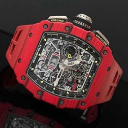 Designer Richardmill Watch Automatic Mechanical Tourbillon Wristwatches Swiss Watches Watch Mens Series rm1103 Red Devil Limited Edition Tourbillon Full H WNIJ9