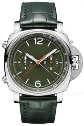 Wristwatches Men Automatic Mechanical Watch Green Leather Rubber