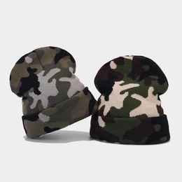 Berets Y2k Camouflage Beanies Hat Winter Skull Caps Cycling Sport Bonnet Leopard Outdoor Knitted Gorras