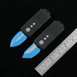 DQF US Italian Style MT JK Knife Self Defense Tactical Blue D2 Blade 6061-T6 Aluminum Handle EDC Outdoor Camping Fighting Pocket Knives