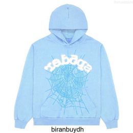 High Quality Men's Hoodies Sweatshirts 2023 Sky Blue Sp5der Men Women Hip Hop Young Thug Spider World Wide 555555 Print Pullover
