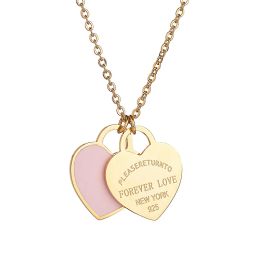 Gold T necklace for women trendy jewlery designer costume cute necklaces fashion luxury jewellery heart pendant necklaces gifts