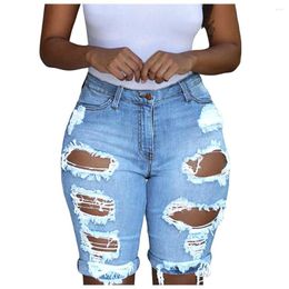 Women's Shorts 2023 Denim Holes Ripped Jeans Women Elastic Destroyed Legging Short Pants Skinny Summer Femme Plus Size 3XL