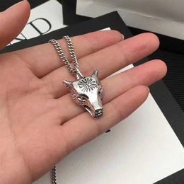 S925 Sterling Silver Chain Necklaces Domineering Wolf Head Necklace Chain for Gift Necklace Unisex Necklace Fashion Jewellery Supply270R