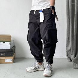 Men's Pants Japanese Streetwear Loose Straight Cargo Men Clothing Harajuku Outdoor Sports Casual Trousers Korean Khaki Baggy