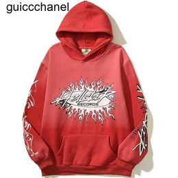 New Men's Hoodies Sweatshirts Red Hellstar Hoodie Plus Velvet Printed Street Fashion brand Hip Hop Loose Sportswear Couple womens mens hoodie