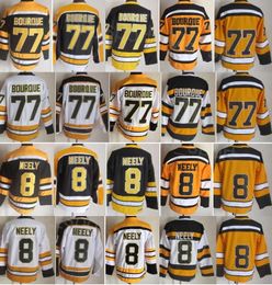 CCM 75 Anniversary Hockey 77 Ray Bourque Retro Jersey Retire Vintage Classic Embroidery And Sewing Black White Yellow Team Colour Breathable For Sport Fans Good