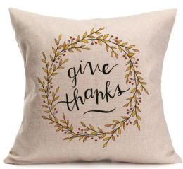 New Happy Thanksgiving Day Pillow Covers Fall Decor Cotton Linen Give Thanks Sofa Throw Pillow Case Home Car Cushion Covers