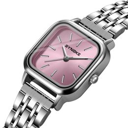 Wristwatches SYNOKE Ladies Watches Fashion Small Dial Square Stainless Steel Strap Quartz Relogio Feminino Elegant Dress Wristwatch