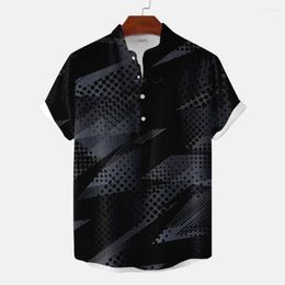 Men's Casual Shirts Classic 2023 Clothing Summer Short Sleeve Digital Printed Lapel Shirt Comfortable Breathable Street Wear For Boys