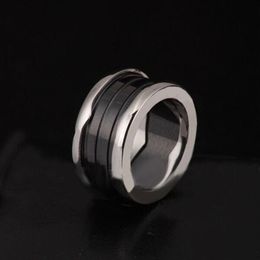 2017 New Arrival Special black and white Colour Bridal Sets Classic Rings For Rings Spring Ring 18k Rose gold ring Titanium Wide 308E
