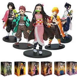 Action Toy Figures Figurine Demon Slayer Figure Kamado Tanjirou Action Figura Anime Agatsuma Zenitsu Nezuko Warrior No Yaiba Kimetsu PVC Model Toys 231009