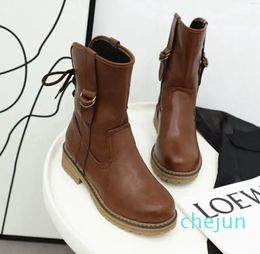 Boots Autumn Winter Rubber Women's Shoes Platform Woman Booties Black For Women Bottine Femme