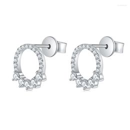 Stud Earrings S-misss 0.53 Carat Round Circle Cut 925 Sterling Silver Moissanite For Women 18K White Gold Plated Jewelry