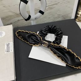 Black PU Iimitation Sheep Leather Luxury Brand Designers Hair Loop Decoration High Quality For Wholesale The Perfect Gift For Your Family