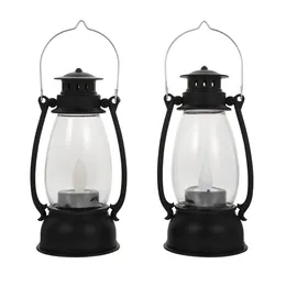Candle Holders 2 PCS Lantern Halloween Lamp Ornament Handheld Outdoor Decorations Props Electronic Component Barn
