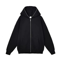 Men's Jackets Harajuku Jacket Sweatshirts Men Zip Up Hoodies Retro Long Sleeve Oversized Black Hooded Sweatshirt Coats 231009