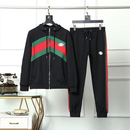 luxury Men's casual sportswear suit men's European fashion two-piece set big size trend sports suit designer clothing