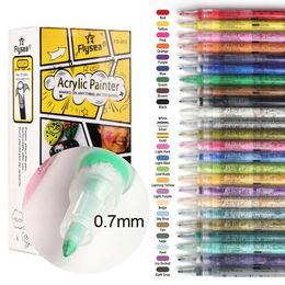 Dotting Tools 121824 Colors Nail Pen Drawing Pencil Graffiti Acrylic Set Waterproof Marker Painting Liner Brush DIY Manicure 231007