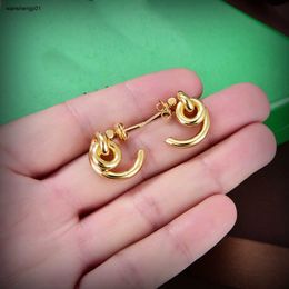 23ss Yellow Brass earrings for women exquisite Jewelry Spiral shaped design ear pendants Including box Holiday gifts