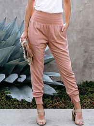 Women's Pants 2023 Summer High Waist Women Trousers Casual Joggers Cargo Female Pink For