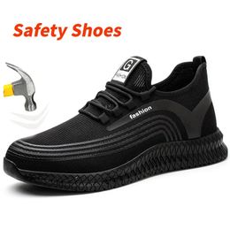 Safety Shoes Work Sneakers Men Safety Shoes Construction Steel Toe Safety Boots Men Shoes Anti-puncture Working Footwear Security Lightweight 231009