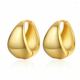 Hoop Earrings 16mm Chunky 14K Gold Plated Thick Huggie For Women Teen Girls Party Classic Birthday Christmas Jewelry Gifts