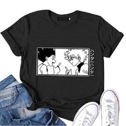 Men Women T-shirt Tops Kawaii X Hunter Tshirt Killua Zoldyck Crew Neck Fitted Soft Anime Manga Tee Shirt Clothes #265291E