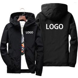 Men's Jackets Custom Brand Logo Autumn Jacket Men Waterproof Warm Windbreaker Casual Coat Big Size 6Xl Male Green Black Red Outdoor