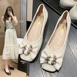 Dress Shoes Versatile Spring/Summer One Step Lazy Soft Sole Small Leather For Women 2023 Low Heel Mary Jane Single